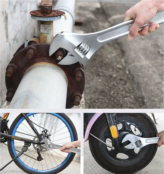 Heavy-Duty Adjustable Wrench – Large Opening, Long Handle, CR-V Steel