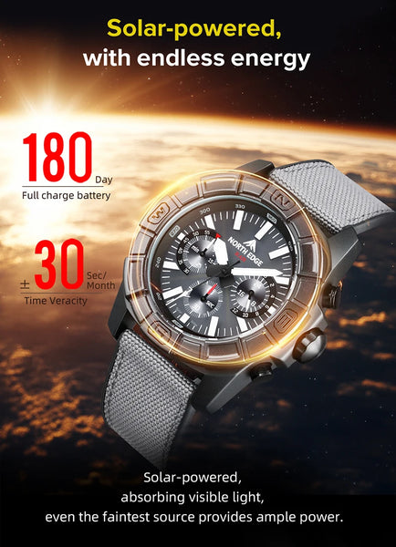 North Edge Blaze 2025 Solar Sports Watch – Waterproof, Night-Ready, Adventure-Driven