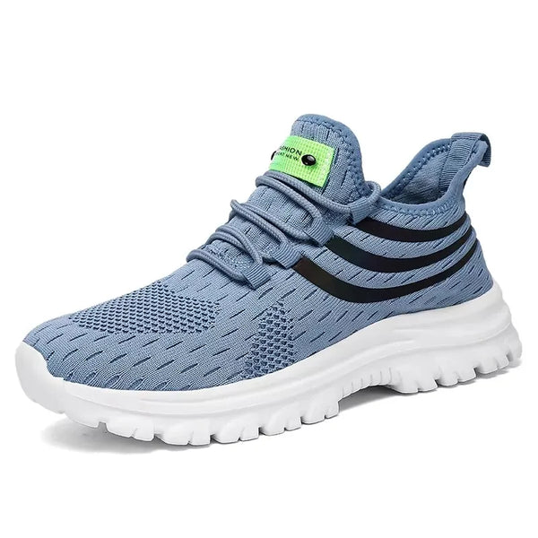 Men's Black Mesh Running Sneakers – Breathable Knit, Lightweight Fitness Shoes, Fashion-Forward Casual Athletic Footwear