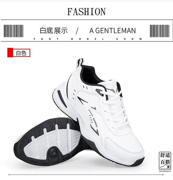 2024 Men's Clunky Sneakers – Thick Sole, Mesh Lace-Up, Breathable Casual Sports Shoes, Soft Platform Trend Footwear