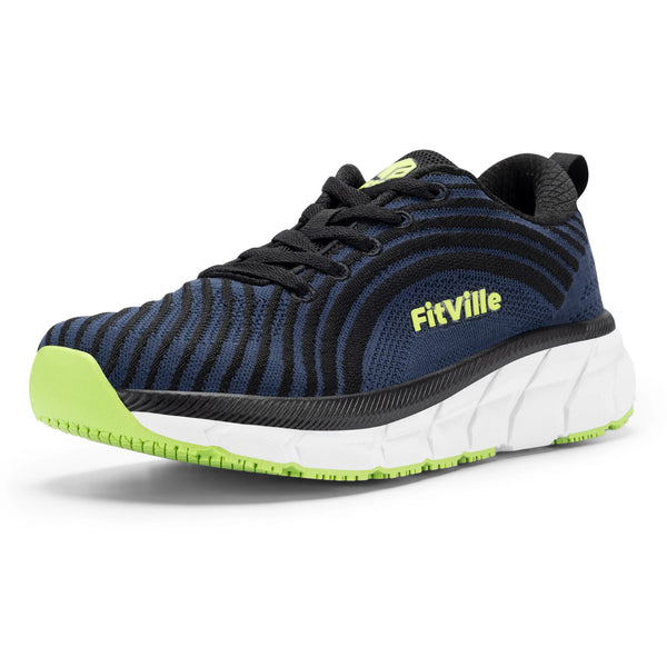 FitVille Men's Wide Toe Box Running Shoes – Extra Wide Width, Cushioned, Non-Slip, Lightweight & Breathable Sneakers