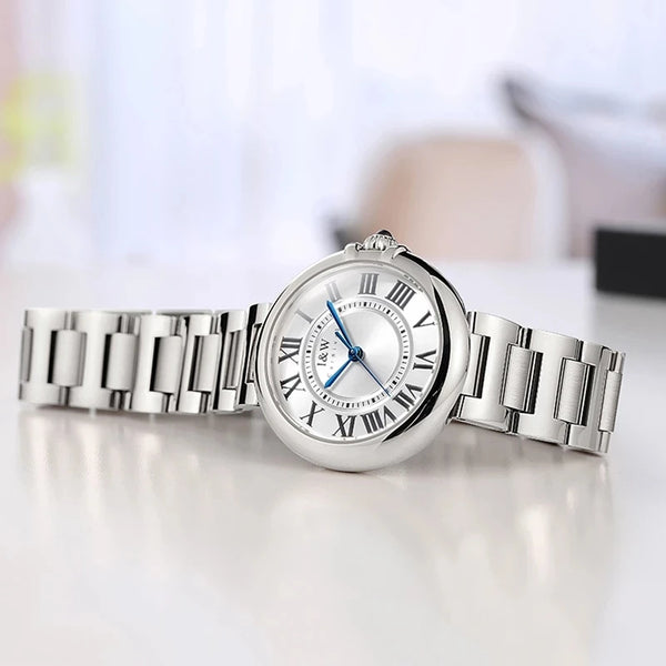CARNIVAL Women’s Quartz Watch – Luxury Sapphire, Stainless Steel, Waterproof Fashion Wristwatch, Relogio Feminino