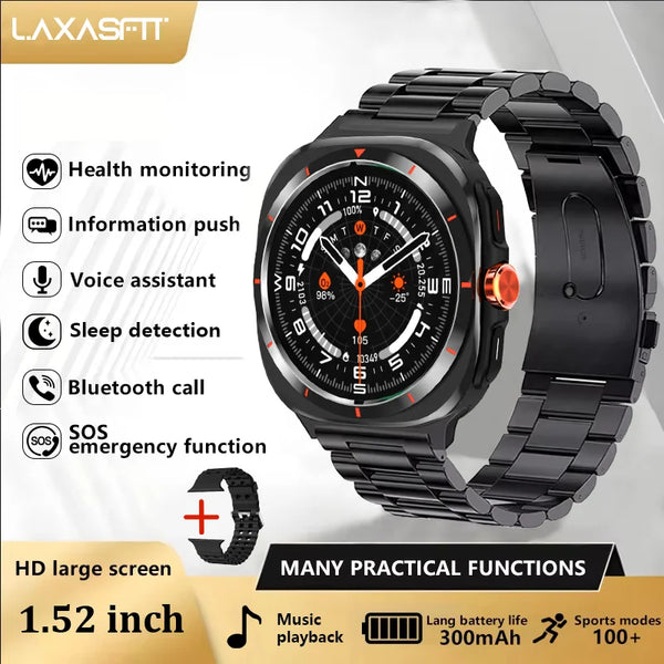 LAXASFIT 1.52" Smart Watch – Bluetooth Calling, Heart Rate & Fitness Tracker for Men & Women