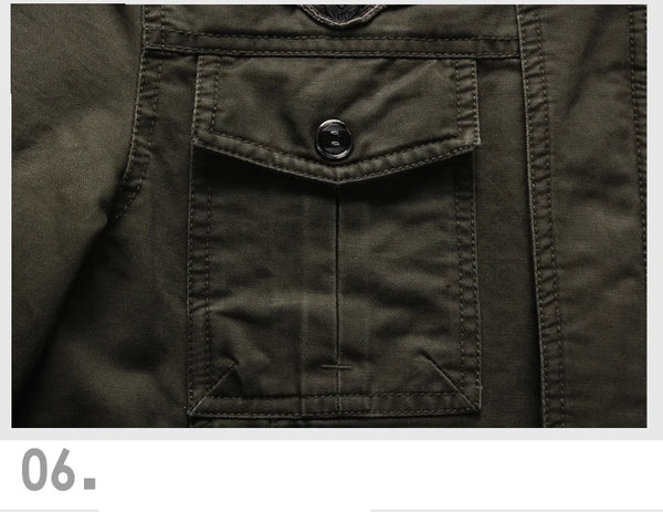 Air Force One Inspired Cargo Jacket – Men’s Army Style, M–6XL Sizes