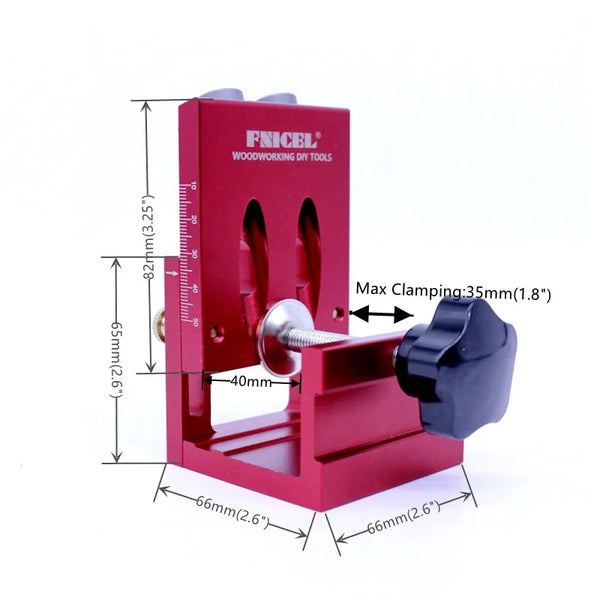 Pocket Hole Drill Guide Dowel Jig, Aluminium Oblique Hole Locator Drilling Kit Woodworker DIY Tools with 9mm Drill Bit