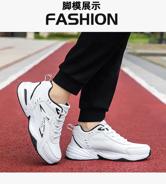 2024 Men's Clunky Sneakers – Thick Sole, Mesh Lace-Up, Breathable Casual Sports Shoes, Soft Platform Trend Footwear
