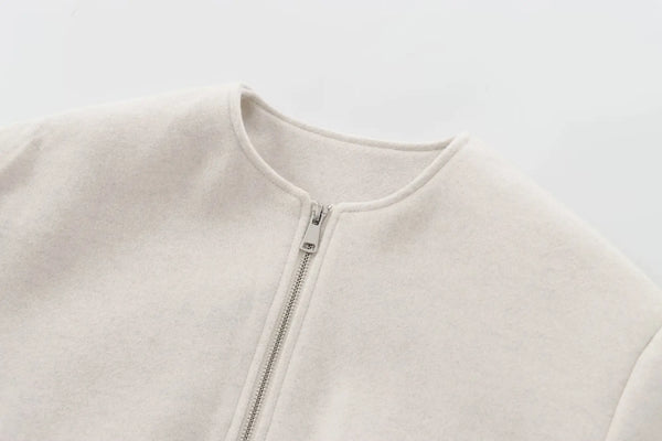 MUJER 2025 Women's Fleece Bomber Jacket – Soft Cropped Zip-Up Sports Coat, Long Sleeve Winter Outerwear