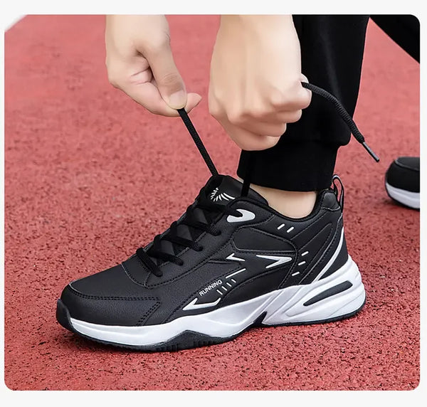 2024 Men's Clunky Sneakers – Thick Sole, Mesh Lace-Up, Breathable Casual Sports Shoes, Soft Platform Trend Footwear