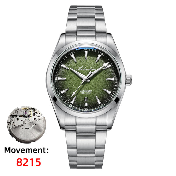 ADDIESDIVE Men's Automatic Mechanical Watch – Japan 8215 Movement, Bubble Mirror Glass, Super Luminous Luxury Dress Timepiece