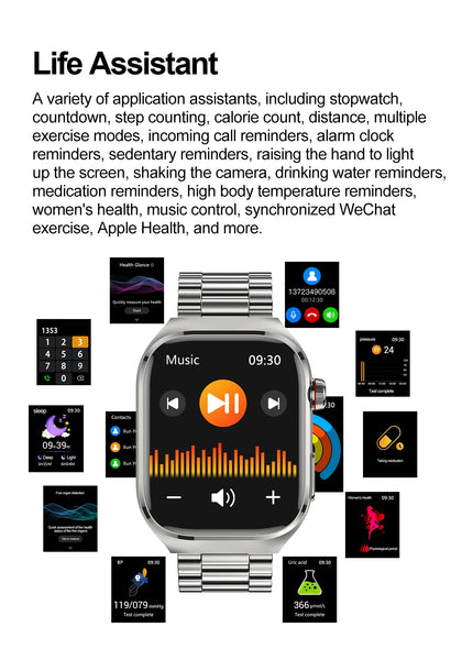 2025 New For Xiaomi Five organ examination Smart Watch Men ECG+PPG Uric Acid Blood Fat Bluetooth Call Sports Health Smartwatches