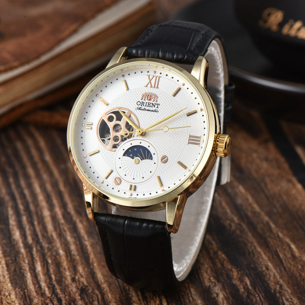 Orient Sport Automatic Watch – World Time, Full Function, Leather Strap, Unisex Mechanical Timepiece