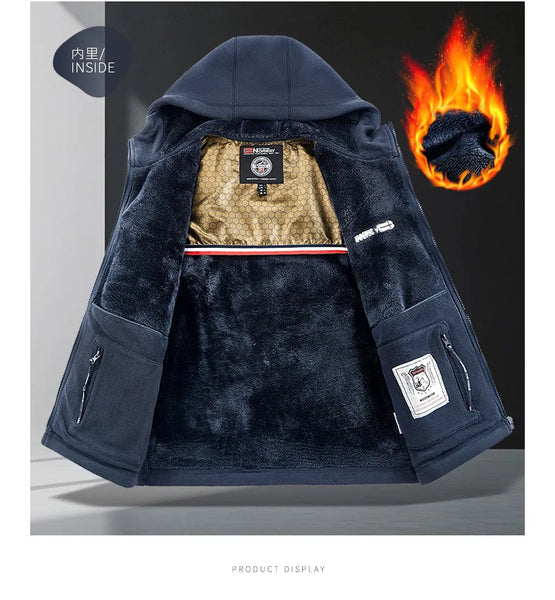 Men’s Winter Lamb Wool Jacket Retro Sports Style Thick Warm Plus Size Casual Coat