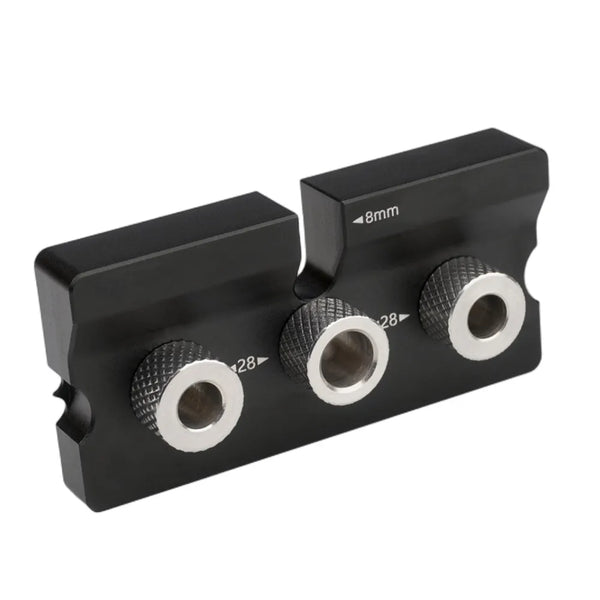 3 In 1 Adjustable Doweling Jig Woodworking Pocket Hole Jig with 6/8/10/12/15mm Drill Bit for Drilling Guide Locator Puncher Tool