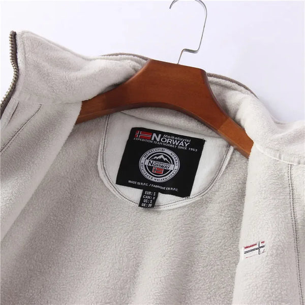 Men's Winter Polar Fleece Jacket – Thick Plus Size Stand Collar Outdoor Overcoat, Warm Norway-Style Classic Outerwear