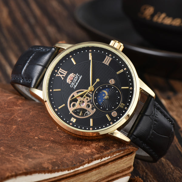 Orient Sport Automatic Watch – World Time, Full Function, Leather Strap, Unisex Mechanical Timepiece