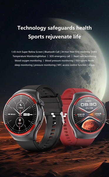2025 New Laser detection Blood pressure Smart Watch Men Heart rate Pulse Three highs Blood oxygen Call Health Sports NFC Watches