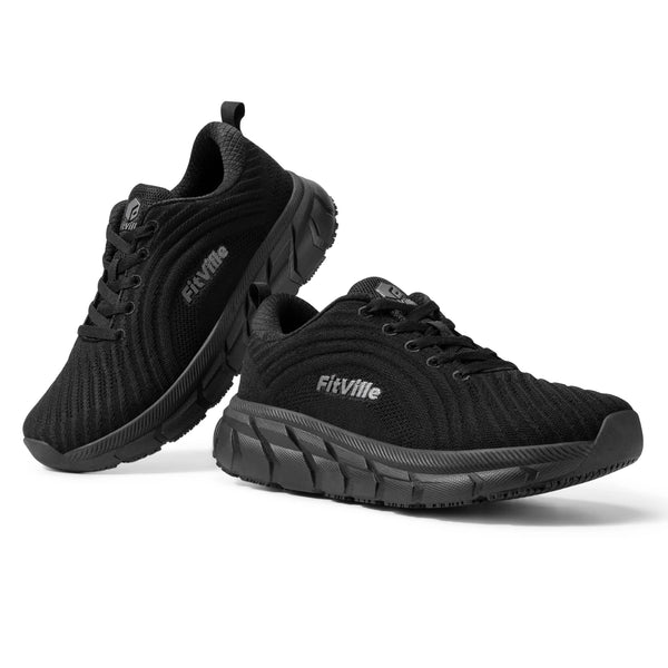 FitVille Men's Wide Toe Box Running Shoes – Extra Wide Width, Cushioned, Non-Slip, Lightweight & Breathable Sneakers