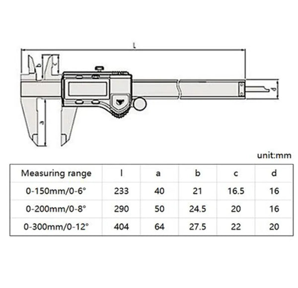 Mitutoyo 500-196-30 LCD Digital Vernier Calipers 0-150mm Electronic Stainless Steel Measuring Tool 6 Inch