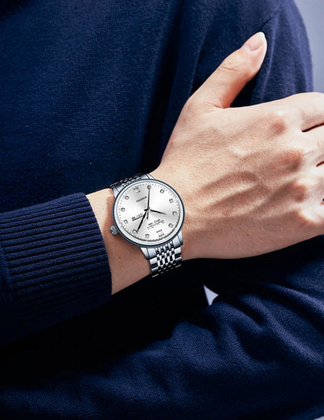 GUANQIN Men's Luxury Quartz Watch – Dual-Language Date, Waterproof, Luminous