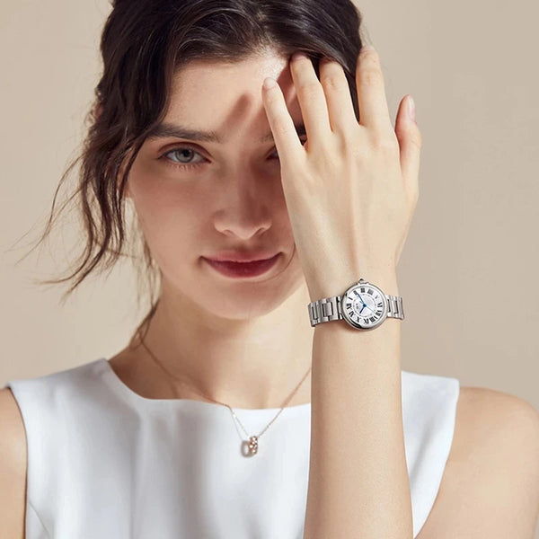 CARNIVAL Women’s Quartz Watch – Luxury Sapphire, Stainless Steel, Waterproof Fashion Wristwatch, Relogio Feminino