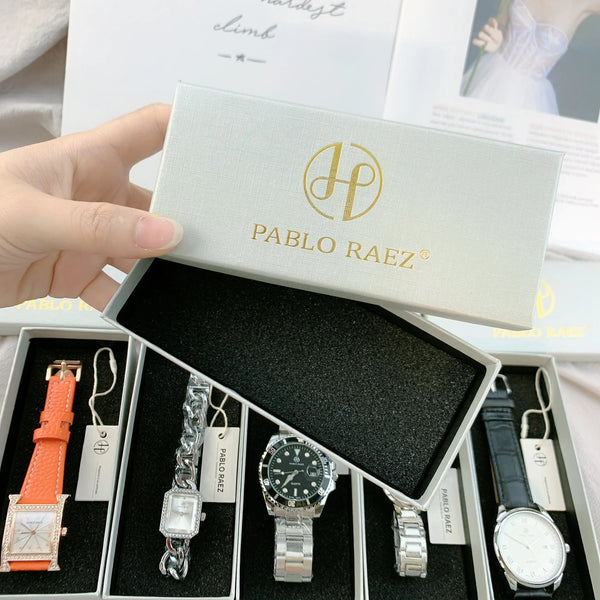 PABLO RAEZ Men's Luxury Silver Watch – SUS304 Steel, Luminous, Waterproof