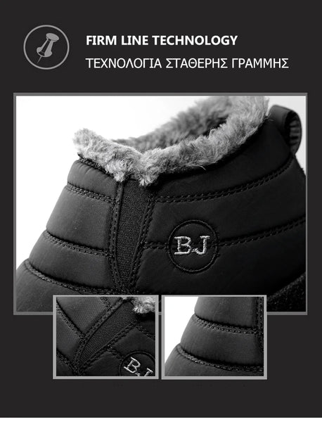 Men's Winter Snow Boots – Waterproof Warm Fur Ankle Boots, Outdoor Botas Hombre, Durable Cold-Weather Footwear