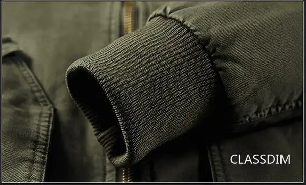 Men’s Winter Bomber Jacket – Fleece-Lined, Warm Cotton Parka, Casual Down Coat, Size 5XL