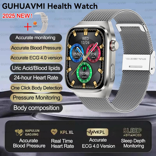 2025 New For Xiaomi Five organ examination Smart Watch Men ECG+PPG Uric Acid Blood Fat Bluetooth Call Sports Health Smartwatches