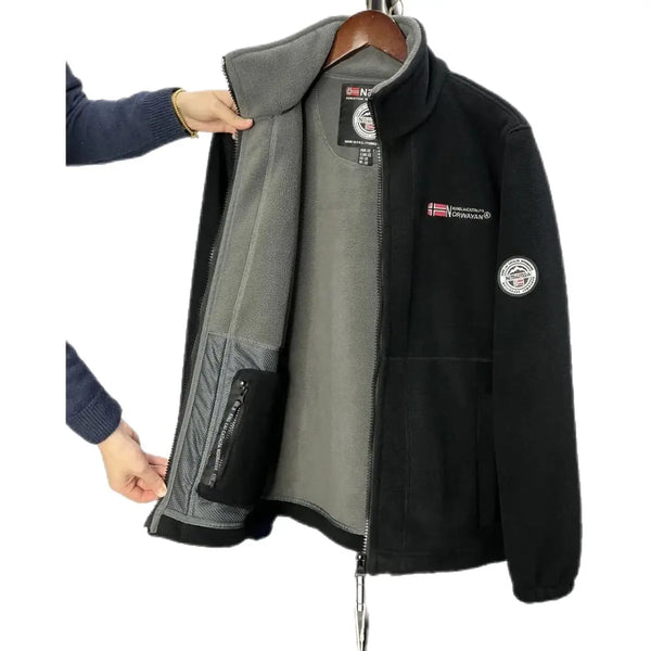 Men’s Norwegian Wool Winter Jacket – Thick, High-Neck, Warm Tight Fit Coat, US Sizing