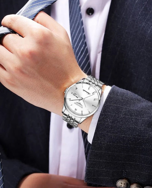 GUANQIN Men's Luxury Automatic Watch – Stainless Steel, Date, Week, Waterproof