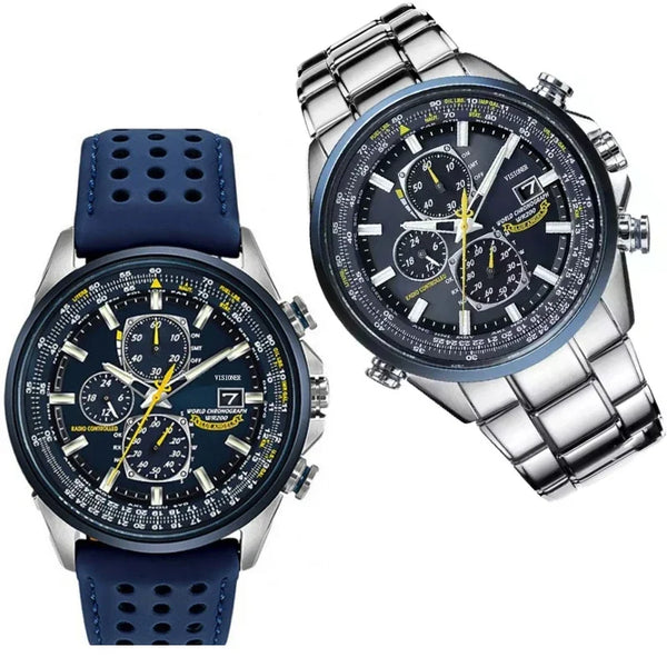 Men's Luxury Quartz Watch Chronograph Stainless Steel Luminous Gift