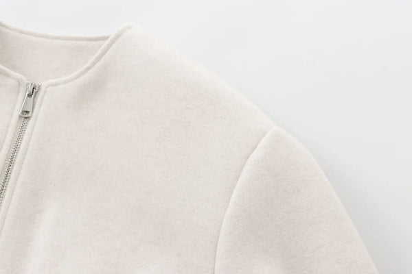 MUJER Black Bomber Jackets for Women Zipper Varsity Jackets Women Soft Cropped Jackets Woman 2025 Long Sleeve Winter Coat Female