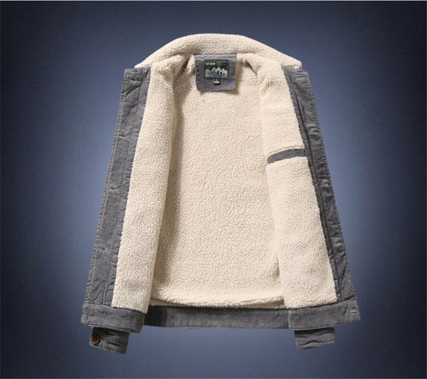 High Quality 2022 Jackets Men&#39;s Winter Plus Velvet Jacket Corduroy Tooling Casual Parka Korean Fashion Solid Color Cotton Jacket