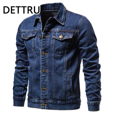 Brand Spring New Cotton Denim Jacket Men Casual Solid Single Breasted Jeans Jacket Men Fashion Slim Fit Quality Man Jackets