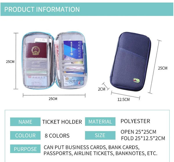 passport holder travel wallet Organiser, quick shipping, 4 great Colours