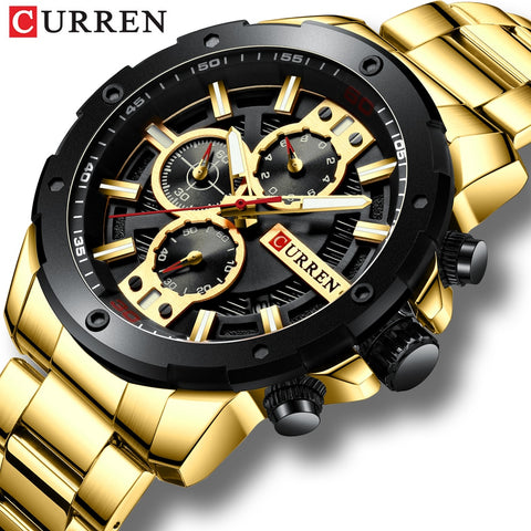 Sporty Wristwatches Men Luxury Brand CURREN Fashion Quartz Wristwatch with Stainless Steel Casual Business Wristwatch Male Relojes-kopara2trade.myshopify.com-