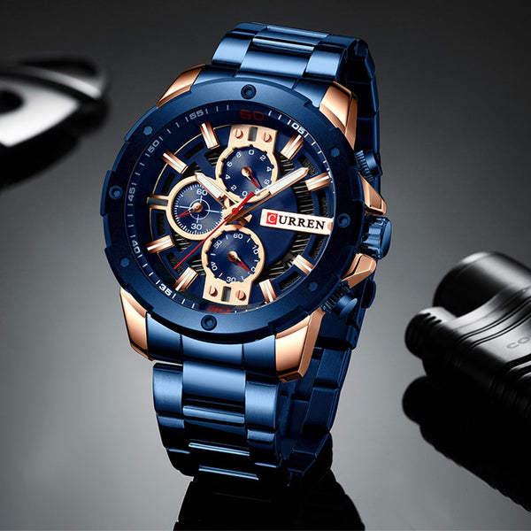 Sporty Wristwatches Men Luxury Brand CURREN Fashion Quartz Wristwatch with Stainless Steel Casual Business Wristwatch Male Relojes-kopara2trade.myshopify.com-