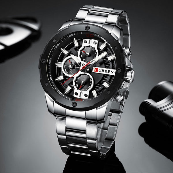 CURREN Luxury Quartz Wristwatch Men Sport Wristwatches  8336 Stainless Steel Band Chronograph Male Waterproof-kopara2trade.myshopify.com-
