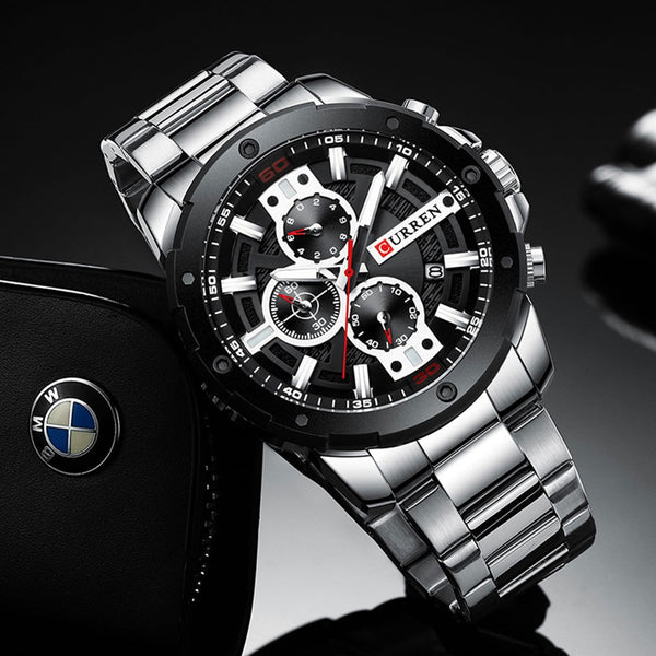 CURREN Luxury Quartz Wristwatch Men Sport Wristwatches  8336 Stainless Steel Band Chronograph Male Waterproof-kopara2trade.myshopify.com-