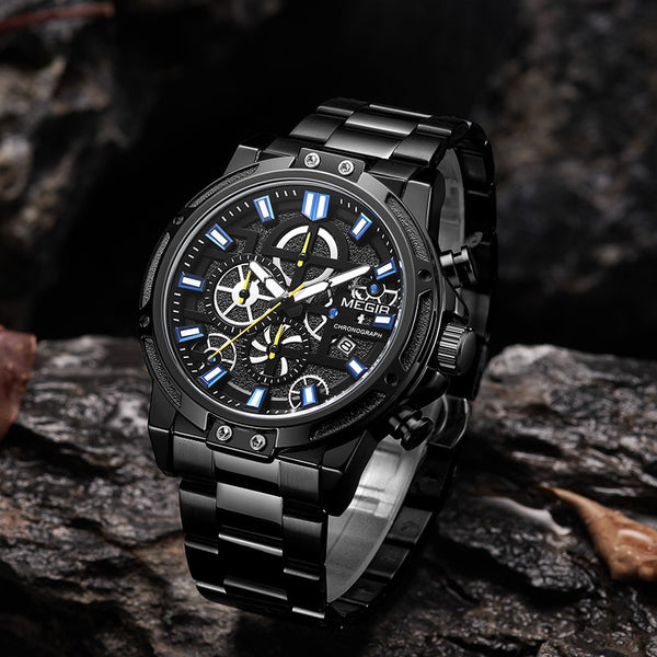MEGIR Official Mens Wristwatches Top Brand Luxury Big Dial Quartz Wrist Wristwatch Men Stainless Steel  Montre Homme-kopara2trade.myshopify.com-