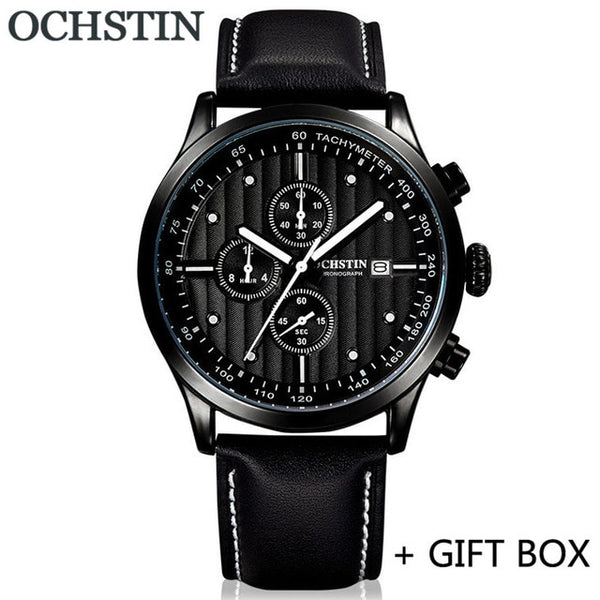 OCHSTIN Man Wristwatch Top Luxury Brand Chronograph Calendar Sport Male Military Army Genuine Leather Men Quartz Wristwatch 042-kopara2trade.myshopify.com-