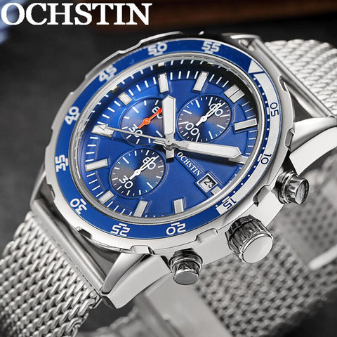 OCHSTIN Man Wristwatch Top Luxury Brand Chronograph Calendar Sport Male  Military Mesh Stainless Steel Men Quartz Wristwatch 044-kopara2trade.myshopify.com-