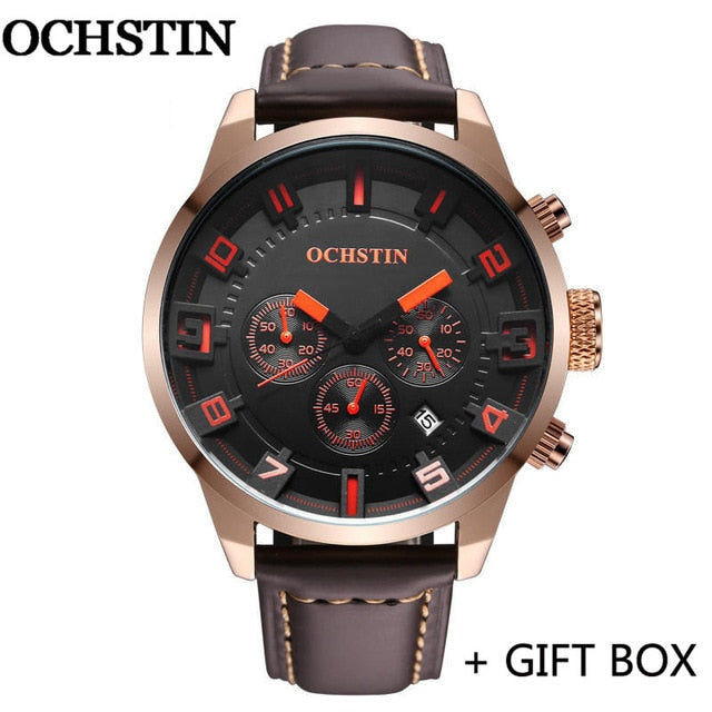 OCHSTIN Chronograph Man Wristwatch Top Luxury Brand Calendar Genuine Leather Men Quartz Wristwatch Military Army Sport Male  049-kopara2trade.myshopify.com-