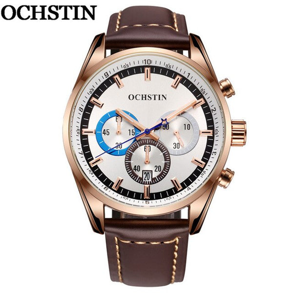 OCHSTIN Man Wristwatch Top Luxury Brand Chronograph Calendar Genuine Leather Men Quartz Wristwatch Military Army Sport Male  046-kopara2trade.myshopify.com-
