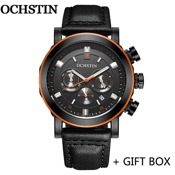 OCHSTIN Man Wristwatch Top Luxury Brand Chronograph Calendar Genuine Leather Men Quartz Wristwatch Military Army Sport Male  047-kopara2trade.myshopify.com-