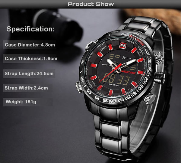 NAVIFORCE Mens Wristwatch Quartz Analog  Luxury Fashion Sport Wristwatch Waterproof Stainless Male Wristwatches-kopara2trade.myshopify.com-