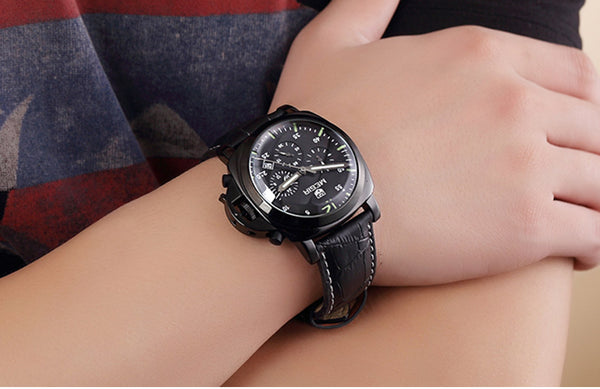 Megir 3006 mens fashion quartz watch waterproof wristwatch genuine leather strap watches man free shipping-kopara2trade.myshopify.com-