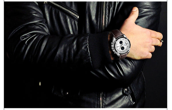 MEGIR Official Quartz Men Wristwatches Fashion Genuine Leather Chronograph Wristwatch  for Gentle Men Male Students Reloj Hombre 2015-kopara2trade.myshopify.com-