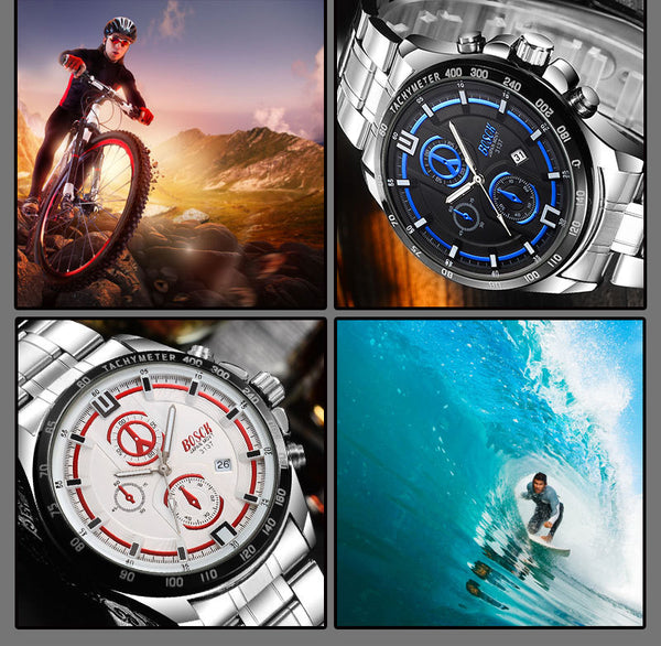 BOSCK Top Luxury Brand Men Sports Wristwatches Men's Quartz Man Stainless Steel Army Military Wrist Wristwatch-kopara2trade.myshopify.com-
