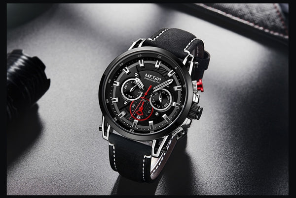 MEGIR Men Sports Wristwatches Top Brand Luxury Leather Quartz Wristwatch Men  Waterproof Army Military Wristwatches-kopara2trade.myshopify.com-